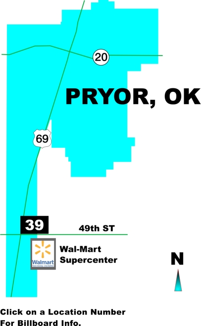 Pryor, OK map